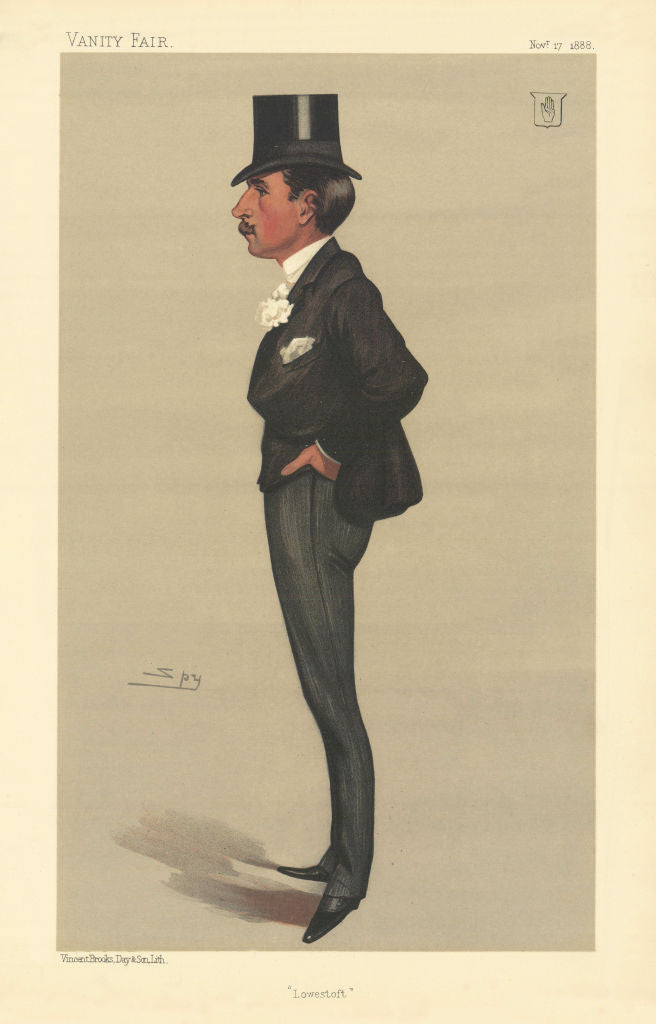 VANITY FAIR SPY CARTOON Sir Savile Crossley, Baron Somerleyton 'Lowestoft' 1888
